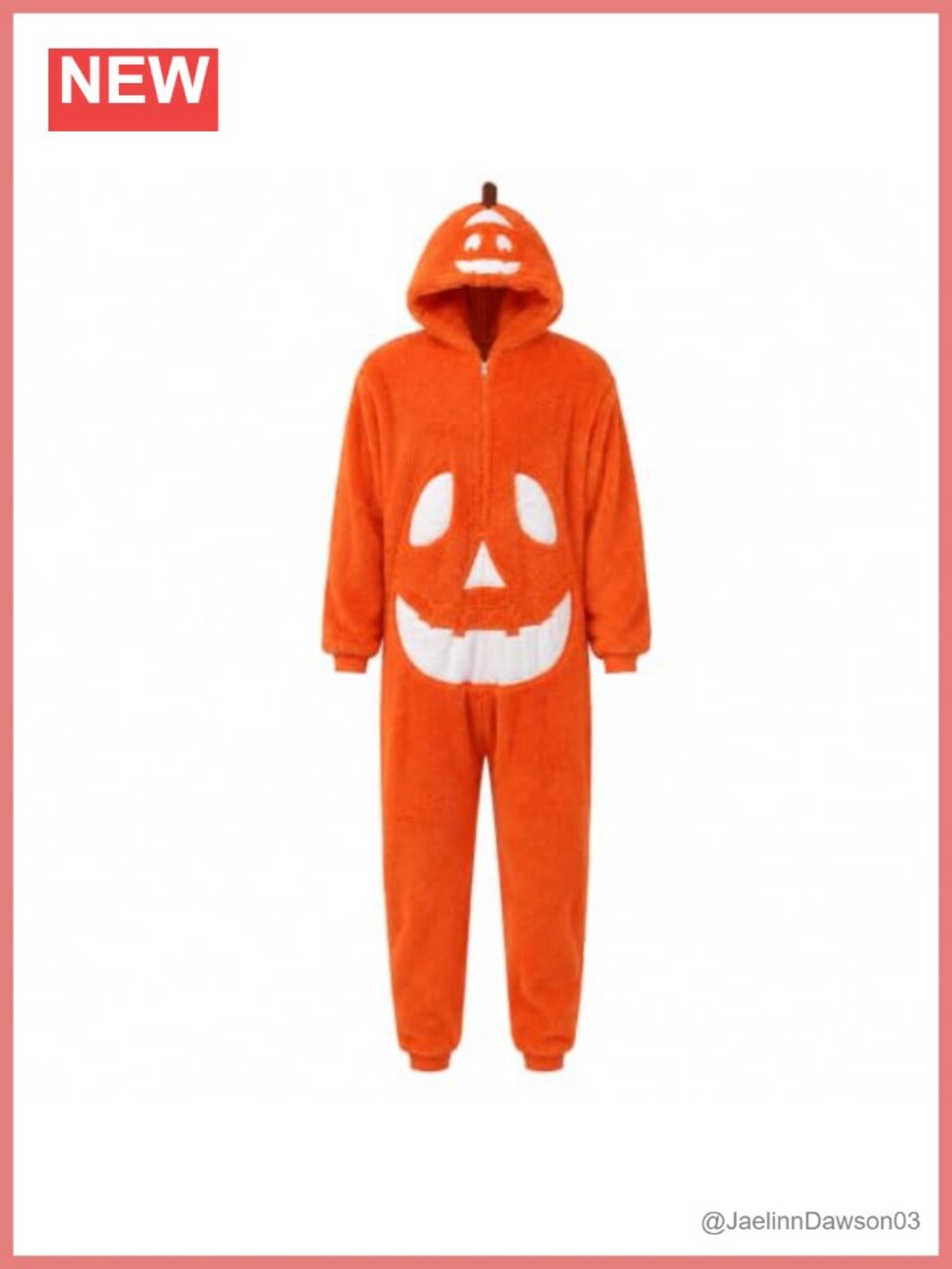 Adult Pumpkin Onesie Pajama Fleece Hooded Halloween Costume